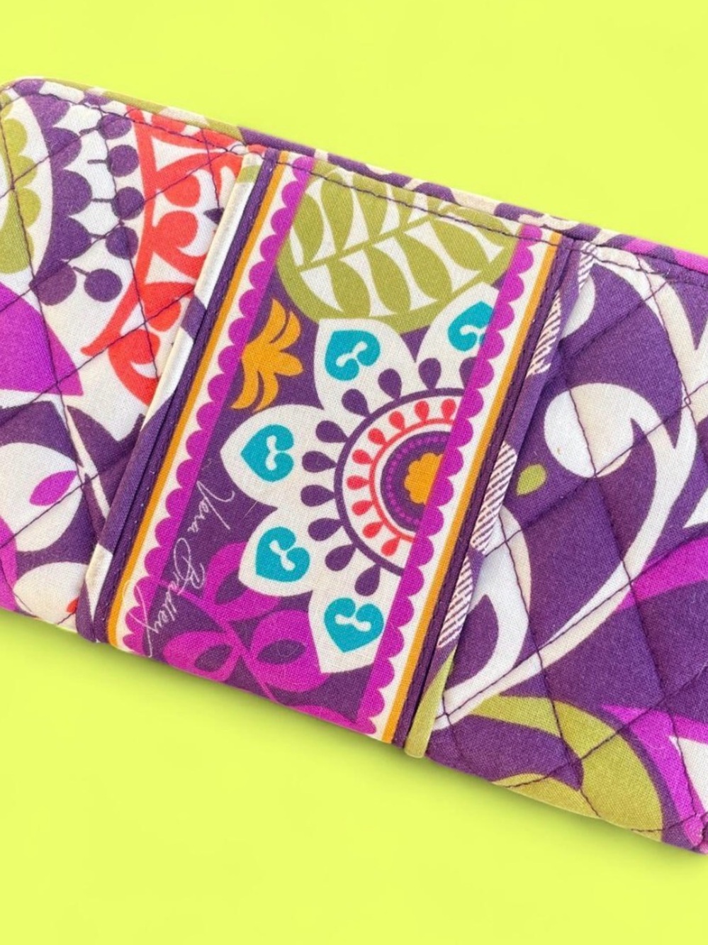 Vera Bradley Plum Crazy Purple Signature Fabric Wallet - Picture 3 of 4